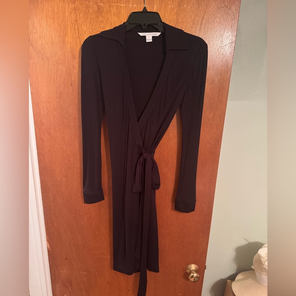 Diane Von Furstenburg Julian Wrap Dress Black